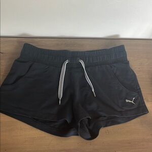 Puma Black Athletic Shorts with Elastic Waistband